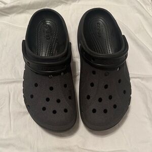 CROCS Platform Slip-On Slippers - Black Sparkle